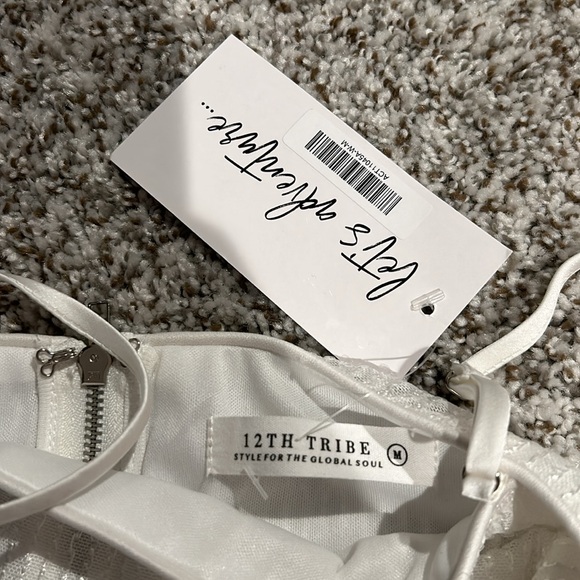 12th Tribe White Shimmer Jumpsuit - Picture 4 of 4